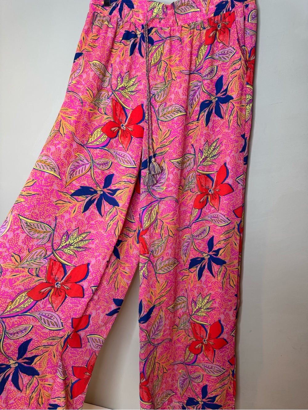 Rose + Olive Floral Matching Set Pink Blouse Size XL & Pants Size L - Picture 6 of 16